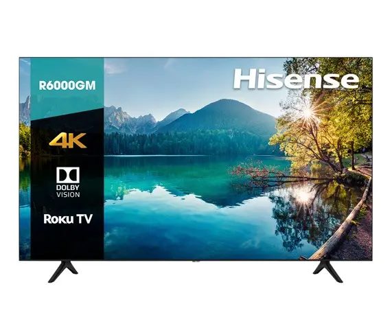 Open Box Pantalla Smart Tv Hisense 55" Roku 4K Wifi 55R6000Gm